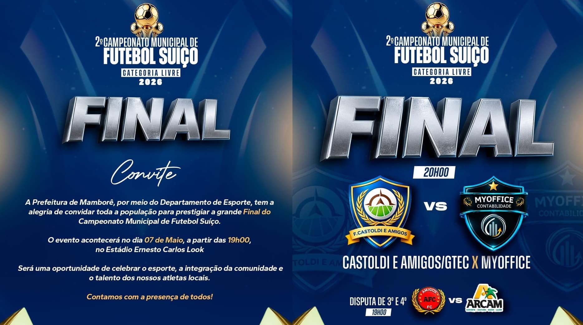 Mamborê define campeão do 2º Campeonato Municipal de Futebol Suíço nesta quinta-feira