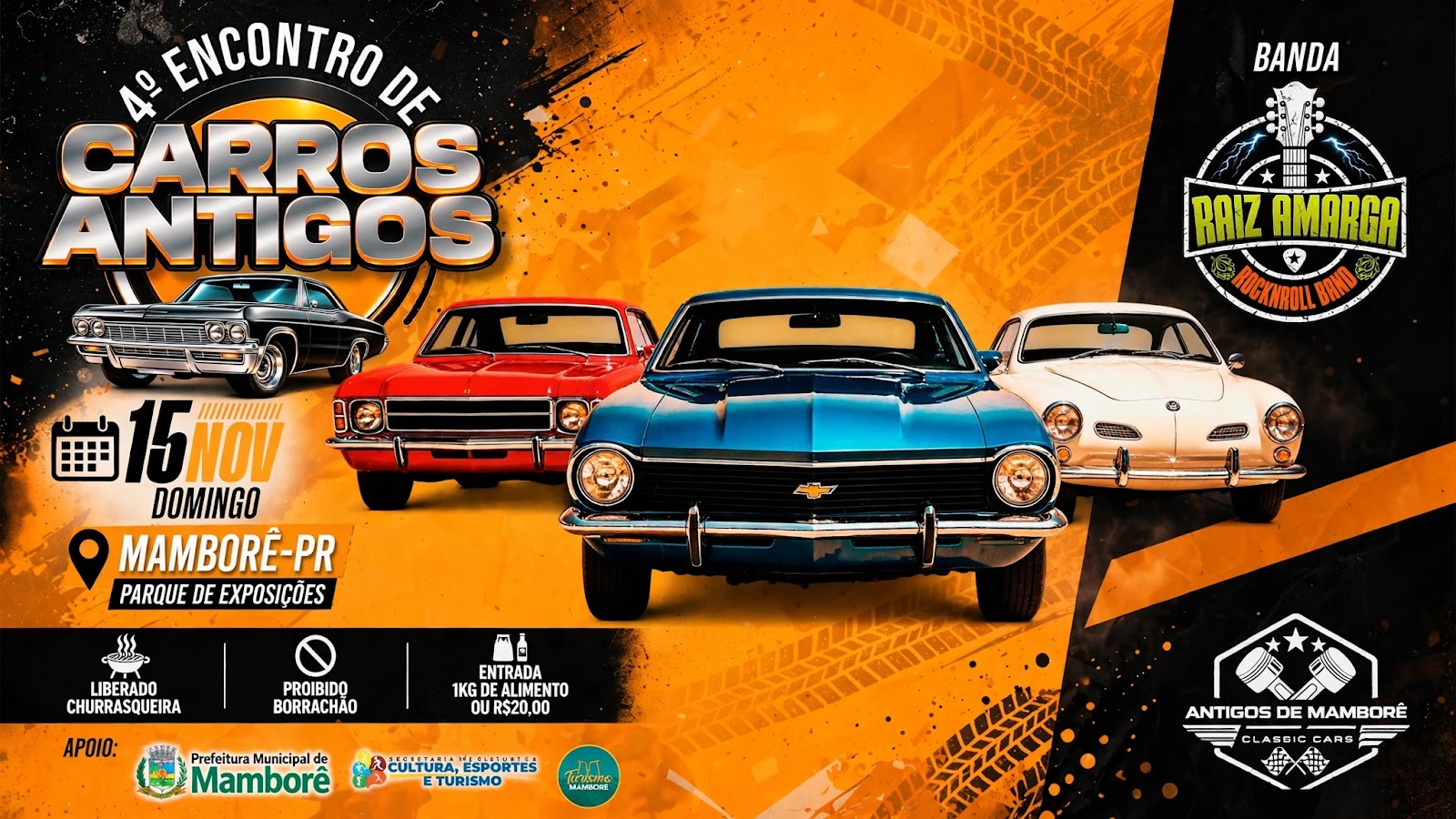 Mamborê recebe o 4º Encontro de Carros Antigos em novembro