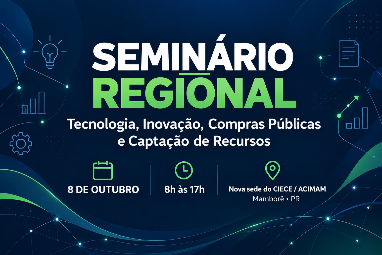 Mamborê recebe seminário gratuito sobre tecnologia, inovação e captação de recursos no dia 8