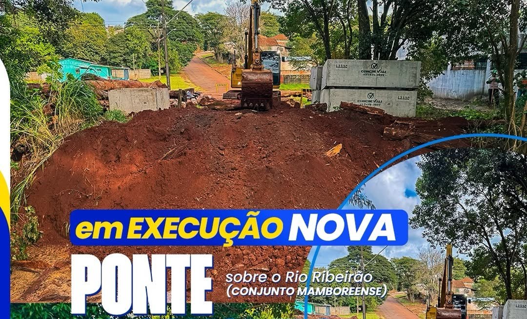 Obras da nova ponte sobre o Rio Ribeirão no Conjunto Mamboreense começam nesta segunda
