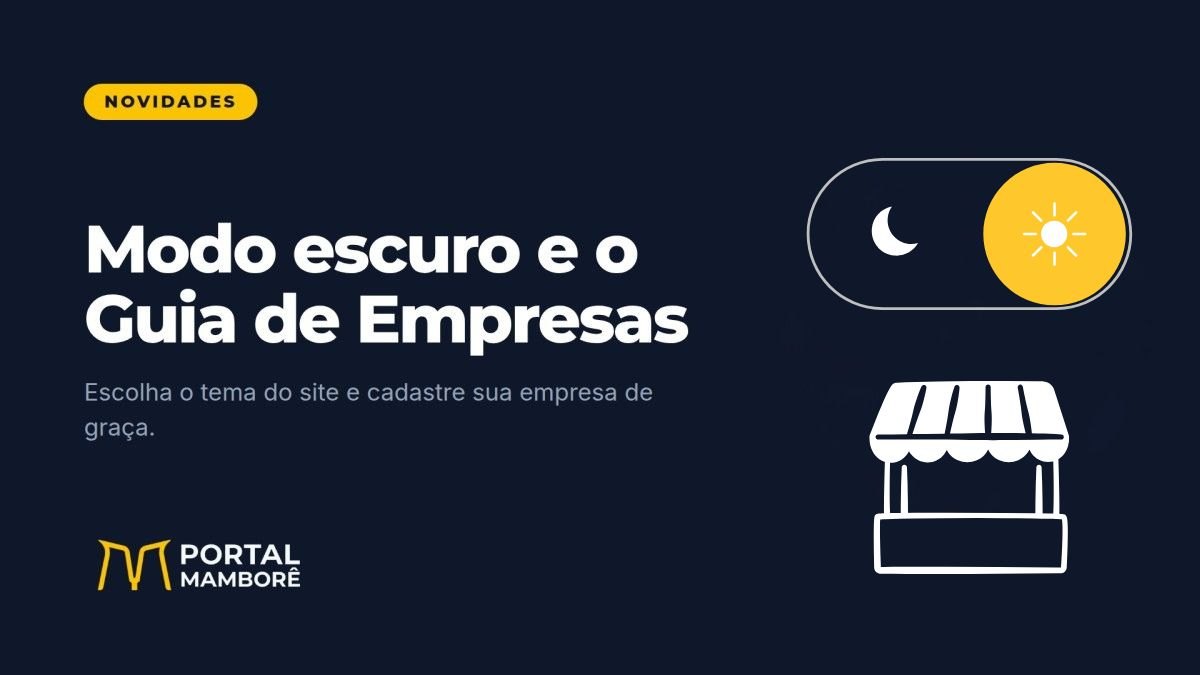 Portal Mamborê ganha modo escuro e cadastro gratuito de empresas