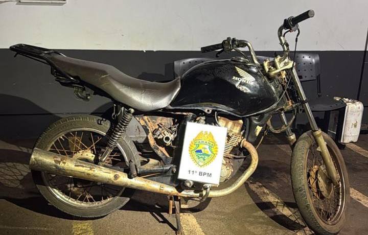 Racha perto de escola termina com adolescente apreendido e moto clonada retida em Piquirivaí