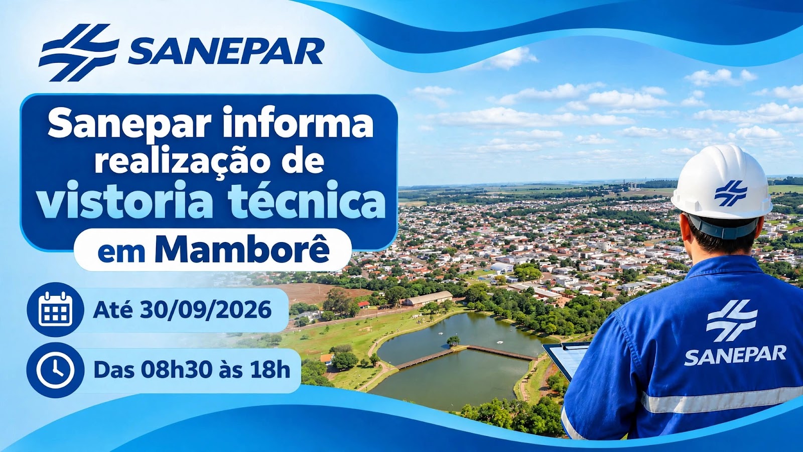 Sanepar realiza vistorias técnicas em Mamborê até 30 de setembro